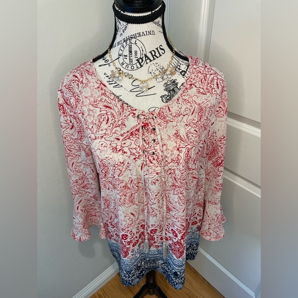 Style and Company Peasant Blouse Size Large